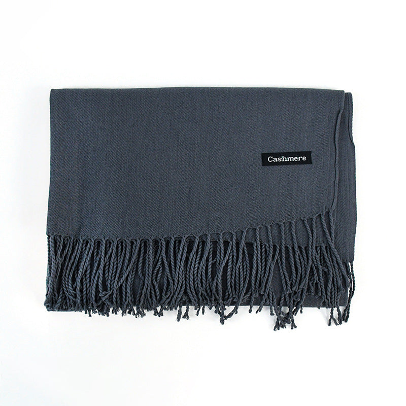 Women's Solid Color Scarf Tassel Scarf