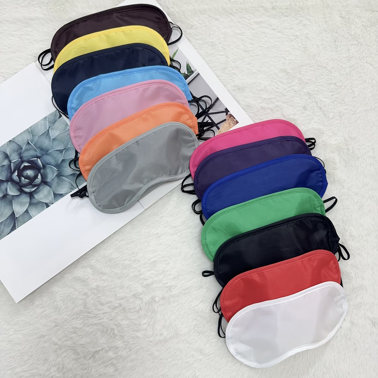 14pcs Colorful Sleep Masks Set – Light Blocking Eye Masks with Nose Bridge for Travel & Sleep
