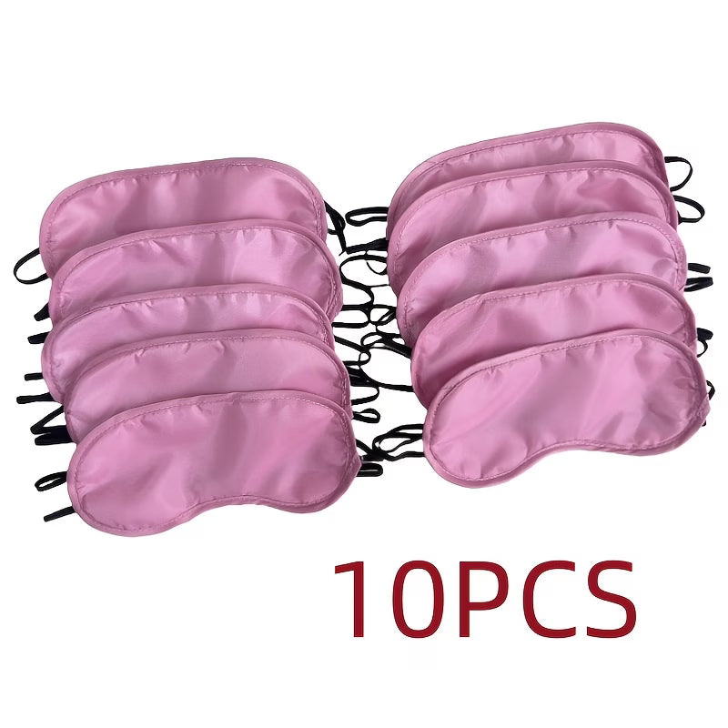 Premium Rose Pink Sleep Mask Set (10 Pack) – Soft Adjustable Eye Masks for Travel & Parties