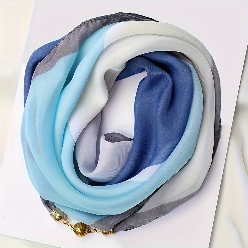Women’s Elegant Sheer Scarf – Lightweight Chiffon-Feel Wrap with Magnetic Closure