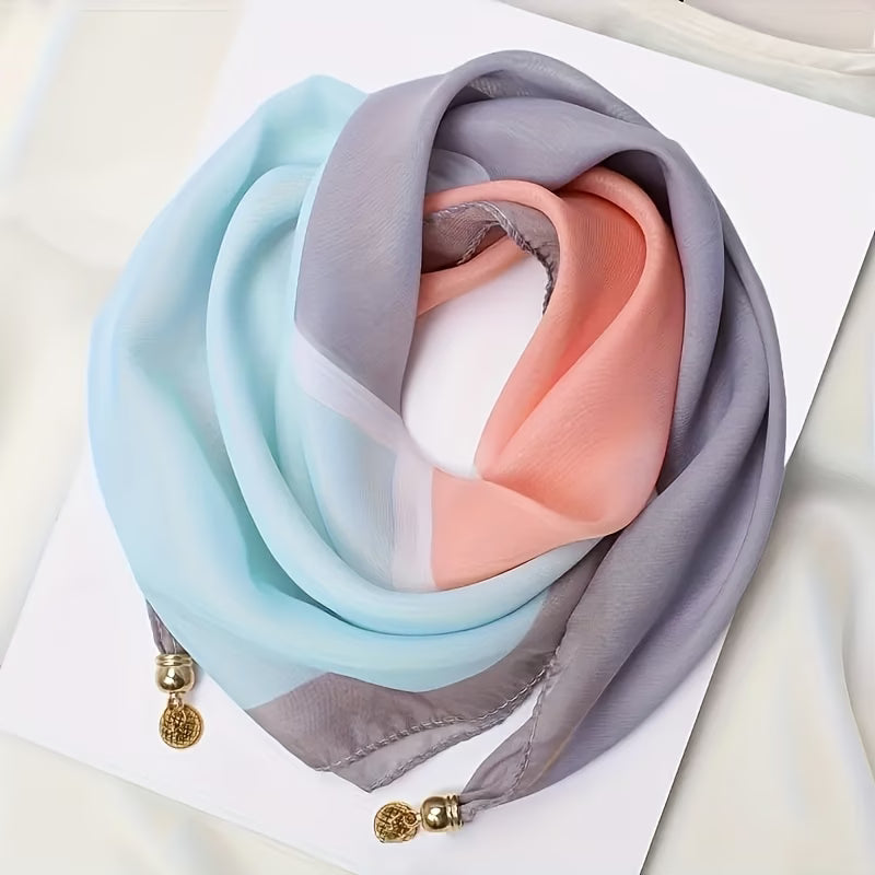 Women’s Elegant Sheer Scarf – Lightweight Chiffon-Feel Wrap with Magnetic Closure