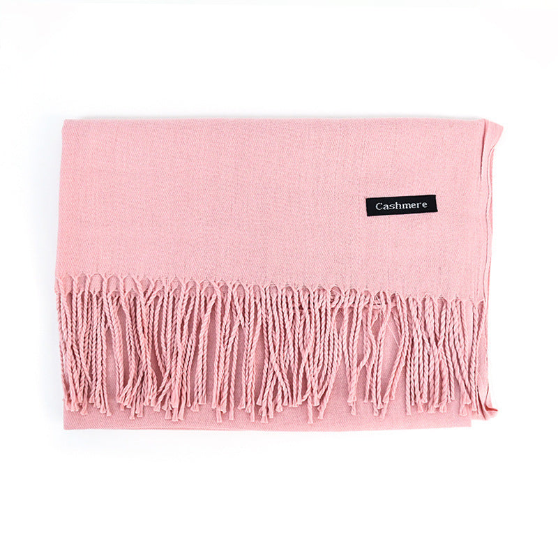 Women's Solid Color Scarf Tassel Scarf