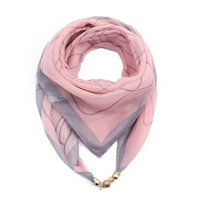 Women’s Elegant Sheer Scarf – Lightweight Chiffon-Feel Wrap with Magnetic Closure