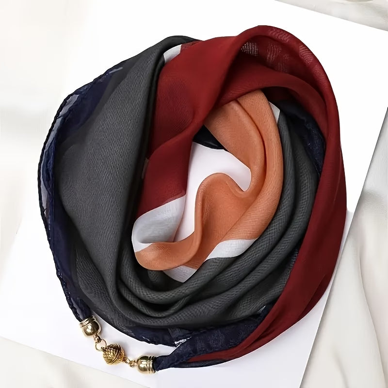 Women’s Elegant Sheer Scarf – Lightweight Chiffon-Feel Wrap with Magnetic Closure