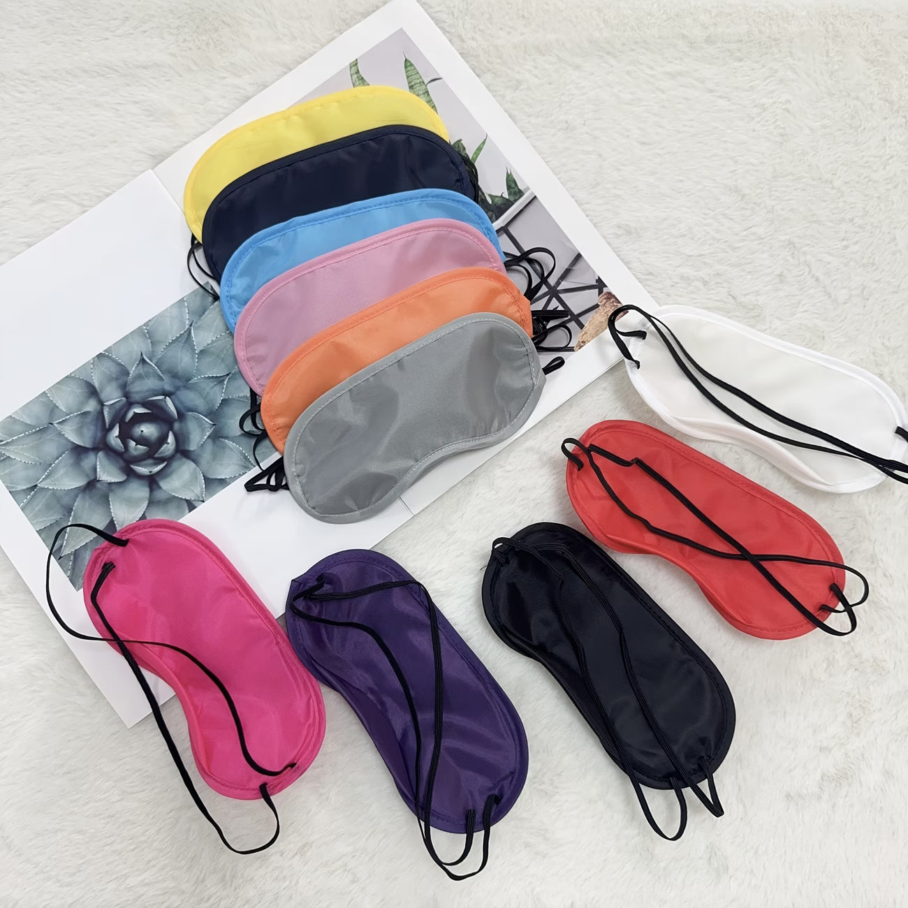 14pcs Colorful Sleep Masks Set – Light Blocking Eye Masks with Nose Bridge for Travel & Sleep