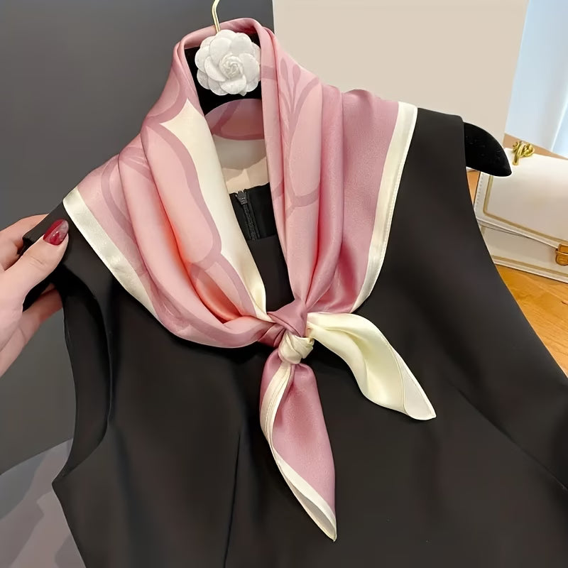 Women’s Satin Bohemian Floral Square Scarf – Soft Lightweight Neck, Hair & Bag Accessory