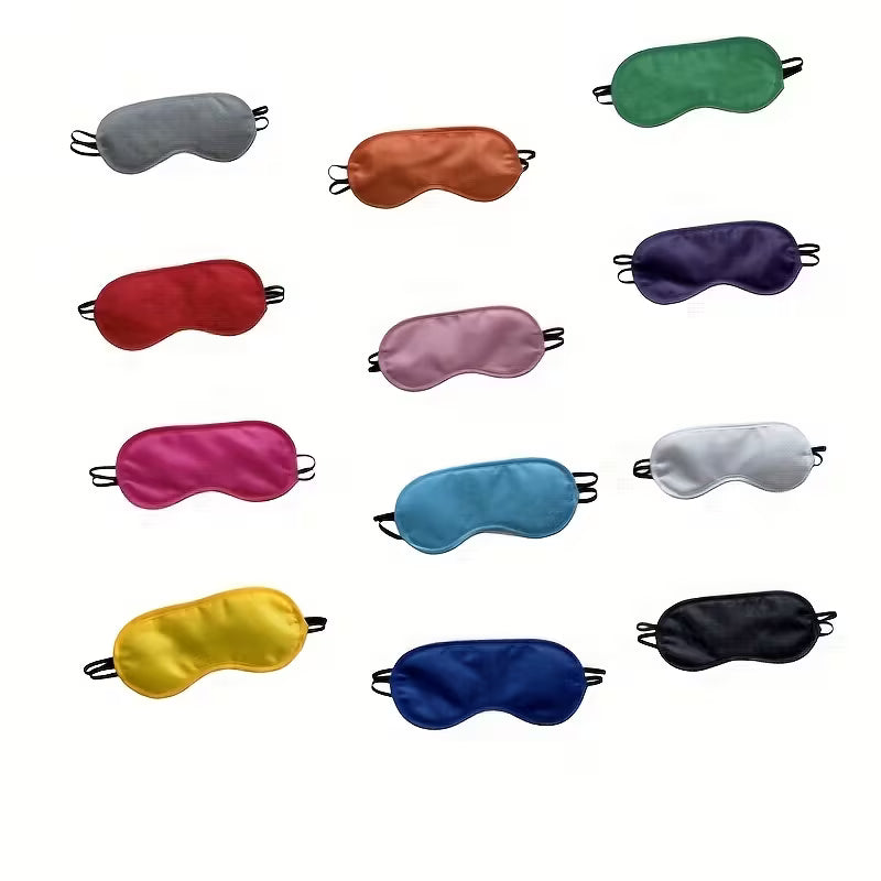Set of 12 Assorted Colored Sleep Masks – Soft Adjustable Eye Masks for Travel & Rest