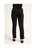 Women’s Black Drawstring Trousers – Relaxed Fit Elastic Waist Straight Leg Pants for Casual Wear & Lounging