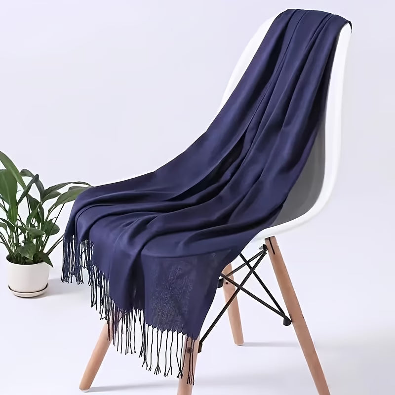 Women’s Elegant Tassel Scarf – Soft Imitation Cashmere Shawl (200 cm)