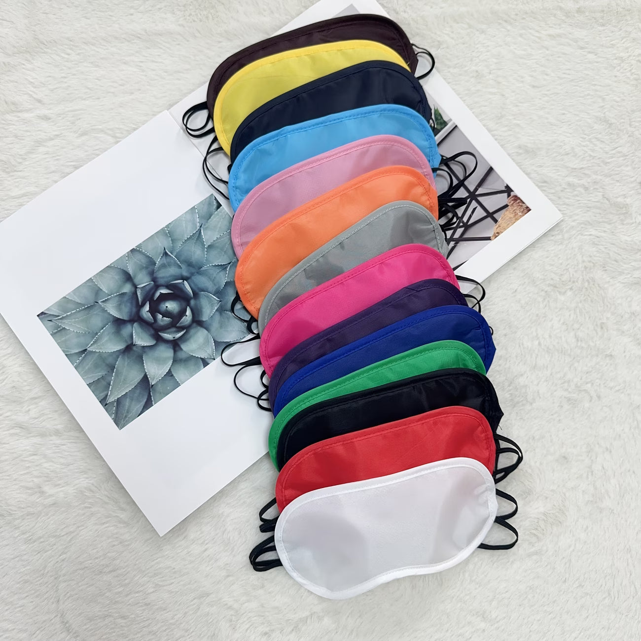 14pcs Colorful Sleep Masks Set – Light Blocking Eye Masks with Nose Bridge for Travel & Sleep