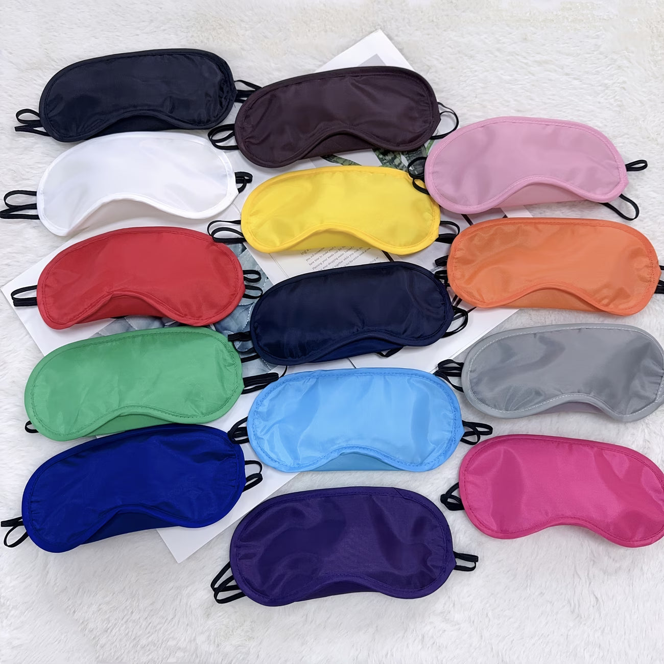 14pcs Colorful Sleep Masks Set – Light Blocking Eye Masks with Nose Bridge for Travel & Sleep